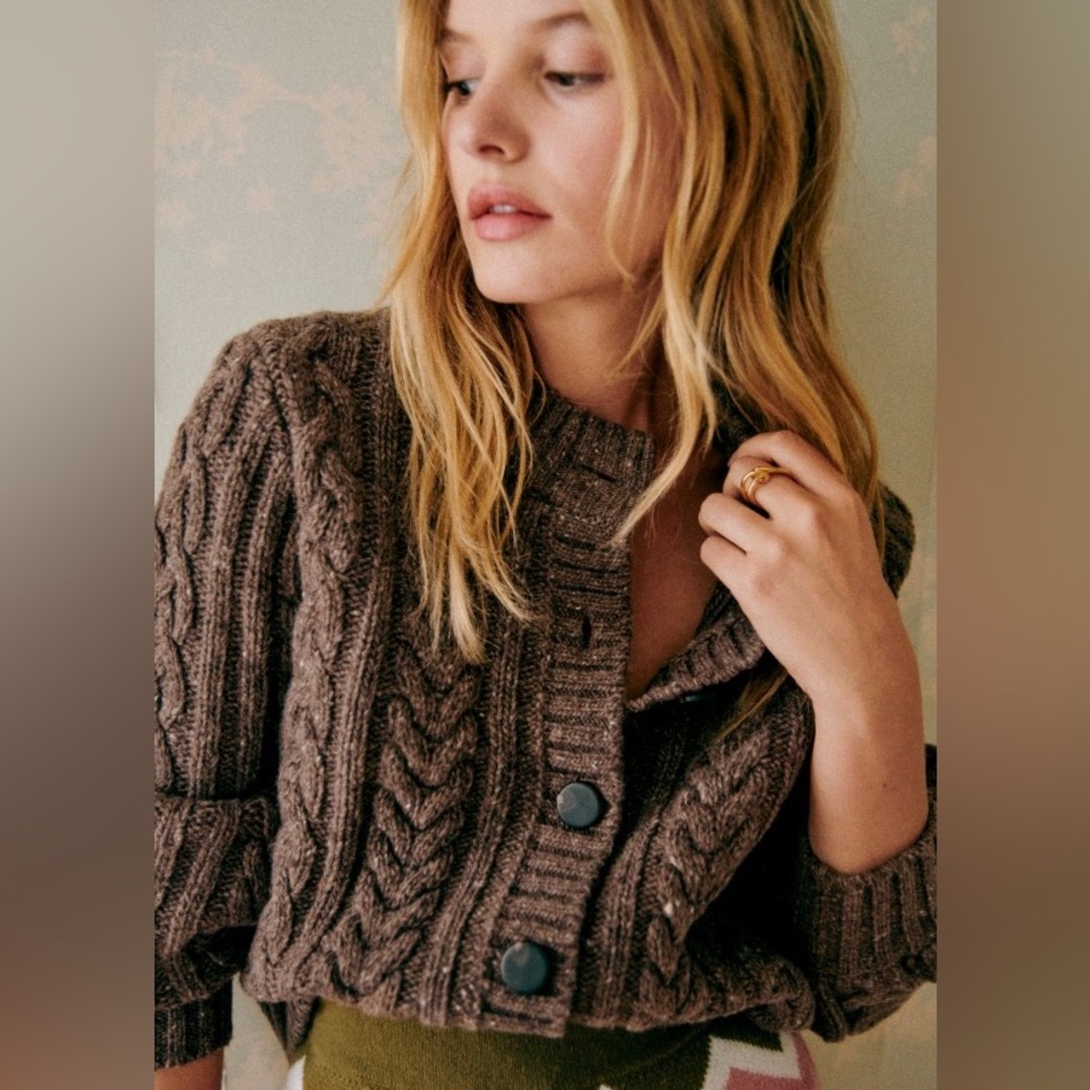 Sézane Andina taupe/brown cardigan M